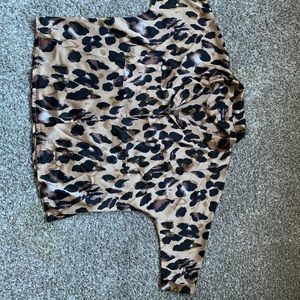 Silk cheetah button up blouse